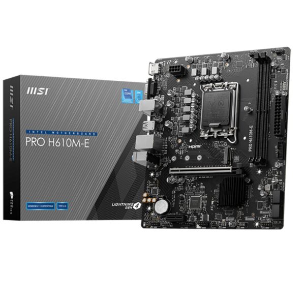 MSI Pro H610M-E 5600MHz (OC) DDR5 Soket 1700 M.2 HDMI VGA mATX Anakart