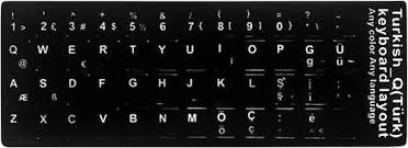 Klavye Stıcker Tuş Takımı Türkçe Q Siyah