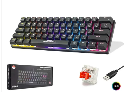 HADRON G509R Kablolu Oyuncu Mini Klavye Mekanik Red Switch Rgb Q Siyah