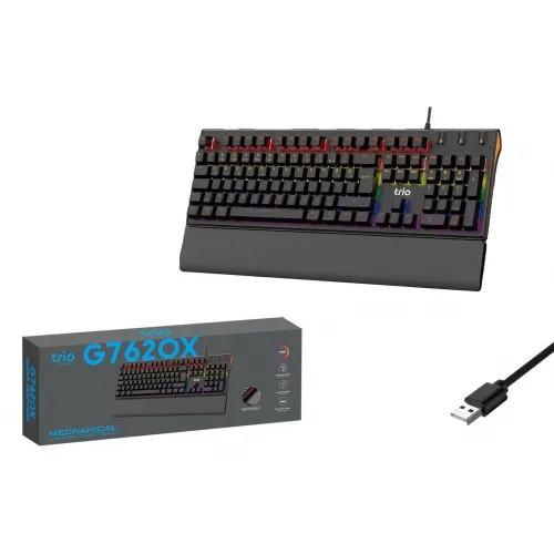 TRİO TRG7620X MEKANİK BLUE SWİTCH BİLEKLİKLİ OYUNCU KLAVYESİ