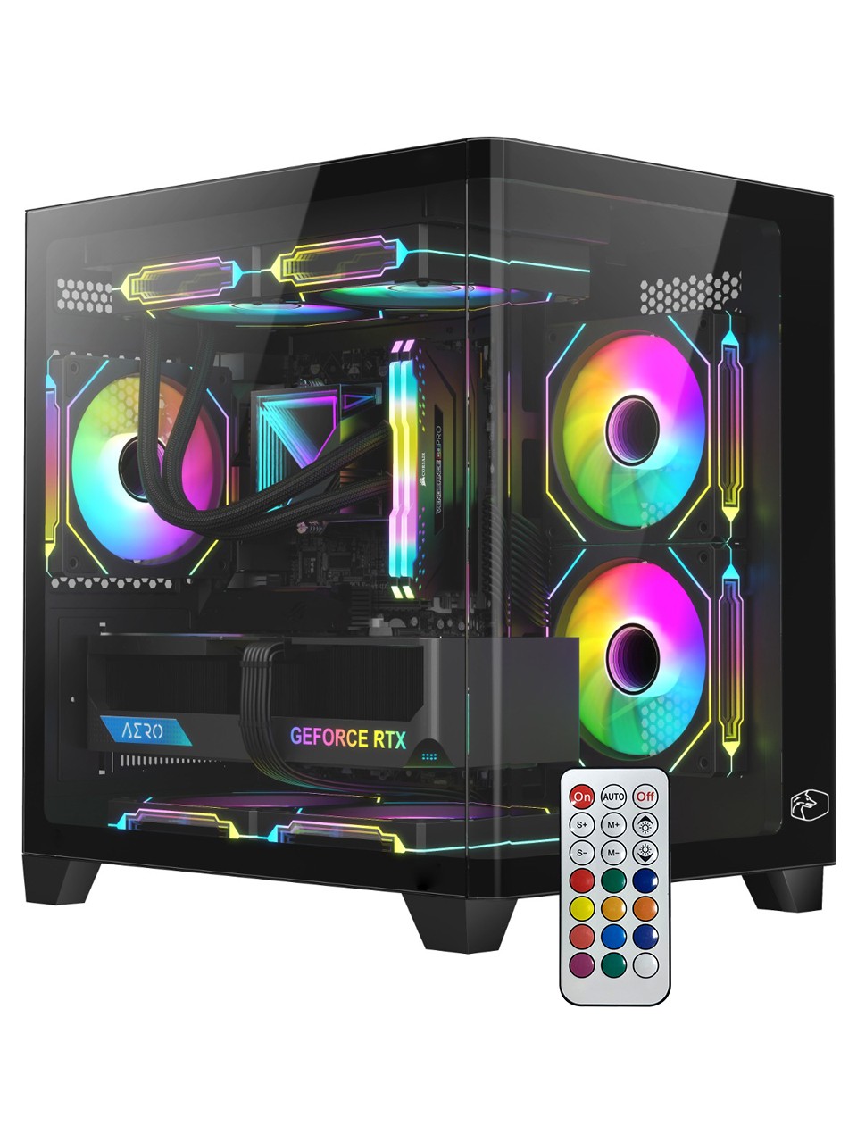 Gametech Small Prime V3 Kumandalı Argb 5X120MM Fanlı Matx Boş Bilgisayar Kasası Siyah