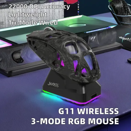 GWH-111 WİRELESS GAMİNG MOUSE 22000DPİ 6D Üç Modlu Programlanabilir ŞARJLI STANDLI BLUETOOTHLU