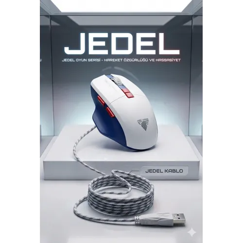 JEDEL GM150 7D COLRFULL GAMİNG MOUSE BEYAZ